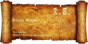 Kocs Buda névjegykártya